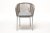 "Марсель" стул плетеный из роупа, каркас алюминий светло-серый (RAL7035) муар, роуп серый меланж круглый, ткань светло-серая