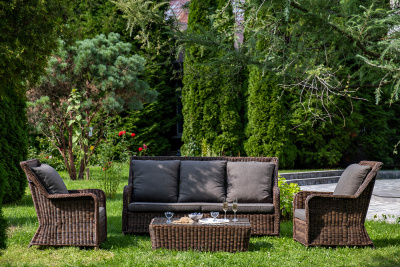 "Гляссе" лаунж-зона из искусственного ротанга, цвет коричневый