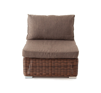 "Лунго" модуль диванный прямой с подушками, цвет коричневый