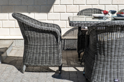 "Равенна" плетеное кресло из искусственного ротанга, цвет графит