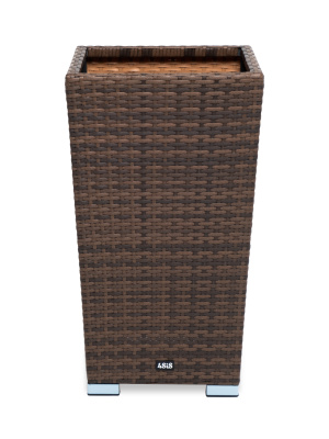 "Капучино" кашпо для цветов плетеное из искусственного ротанга, цвет коричневый