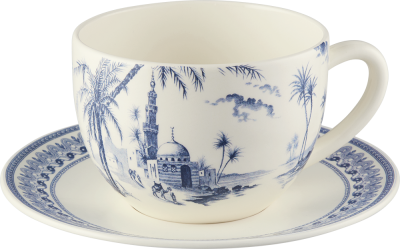 Чашка чайная с блюдцем для завтрака Jumbo Blue